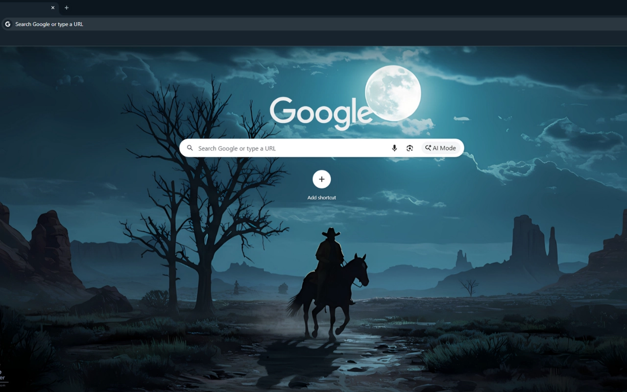 Cowboy Moonlight Desert