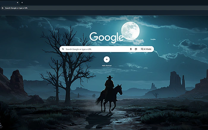 Cowboy Moonlight Desert