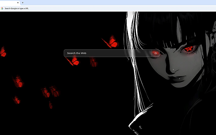 Red Butterfly Goth Anime Girl Live Wallpaper